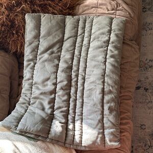 West Elm Organic Channel Quilt Standard Sham 20x26 Sage Green